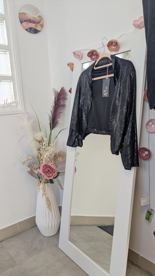 Gilet noir sequins court NEUF - GRAIN DE MALICE - 36