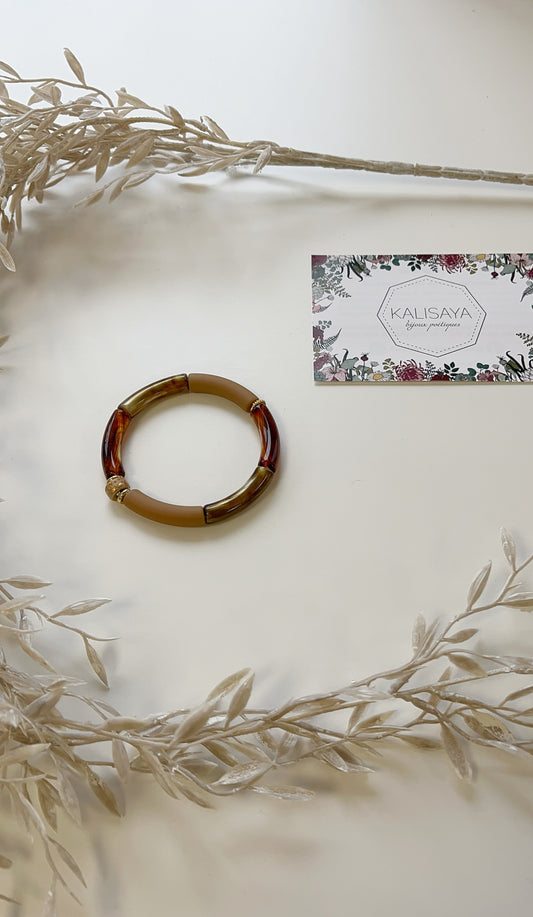 Bijoux Bracelet élastique café chocolat - Kalisaya - TU