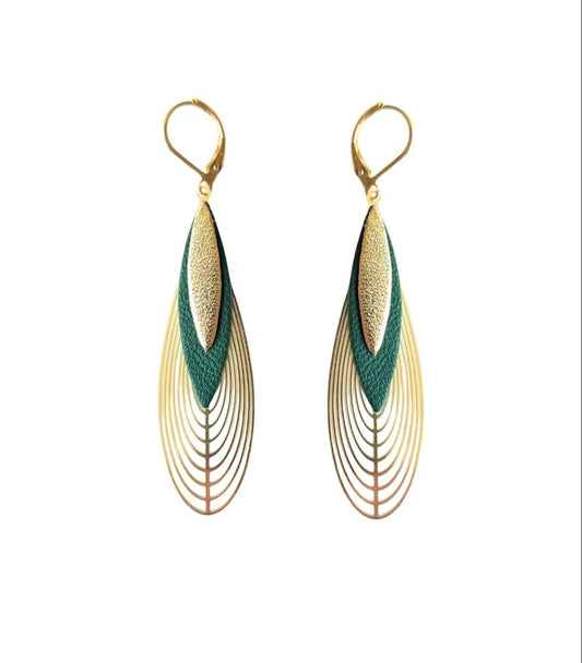 Bijoux Boucles d’oreilles Création Jeanne&Jo Vert Sapin