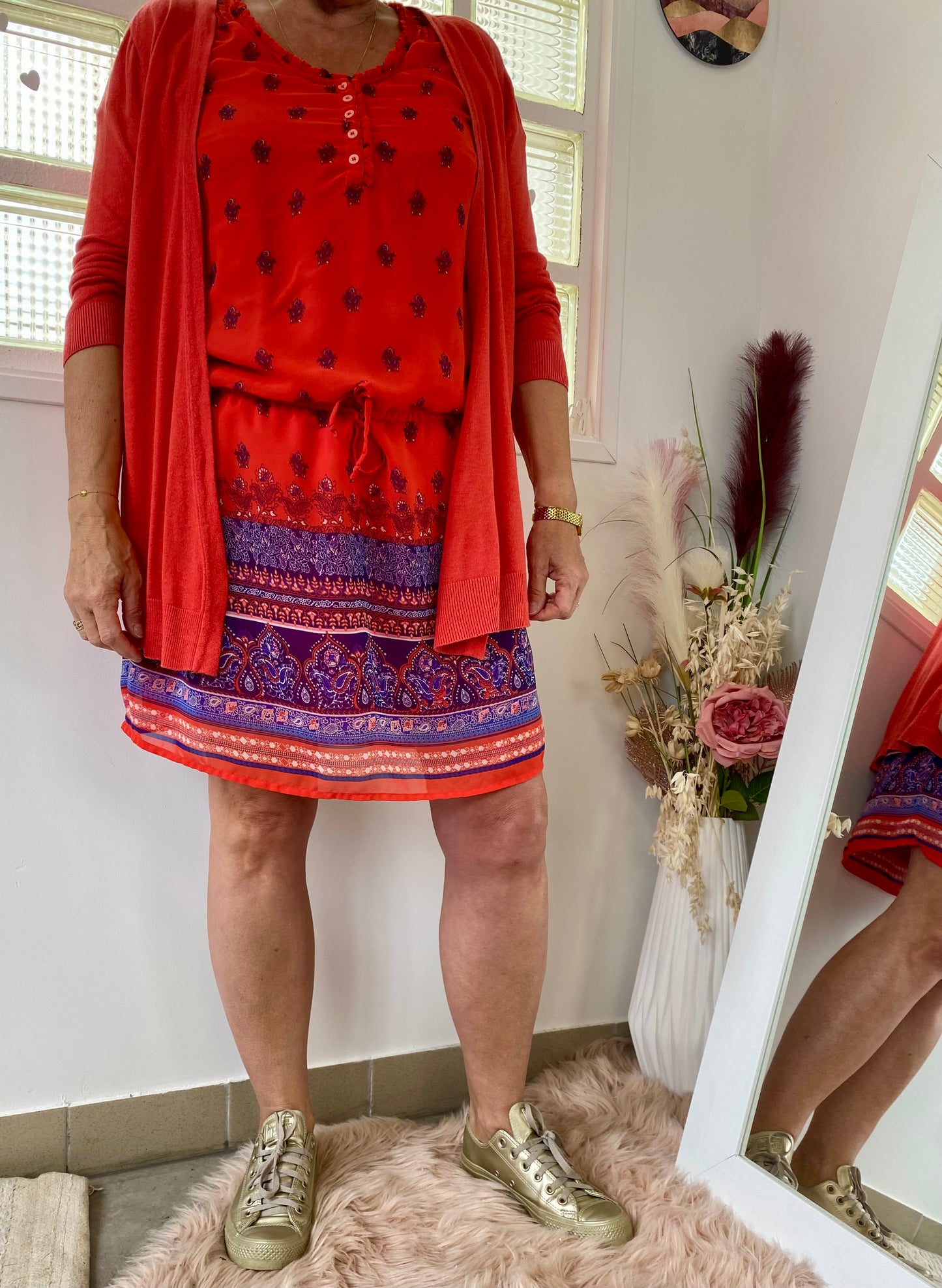 Robe corail ethnique - La Redoute - 42