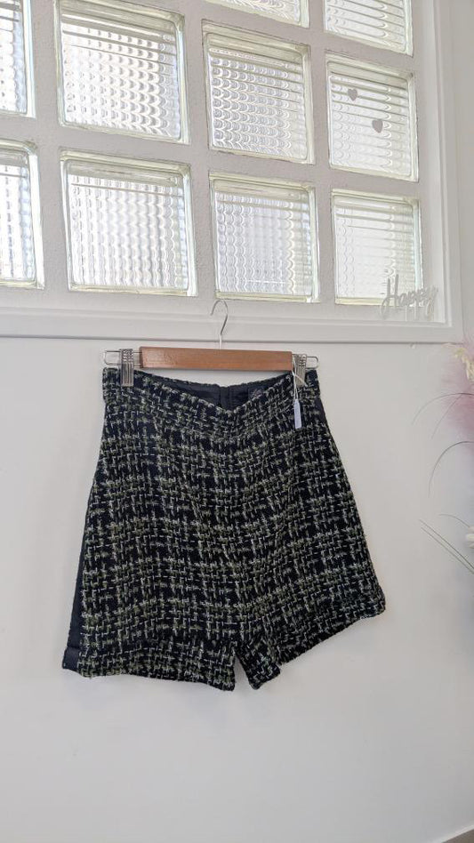 Jupe short à carreaux Noire et Verte - LITTLE CAPTAIN - 34