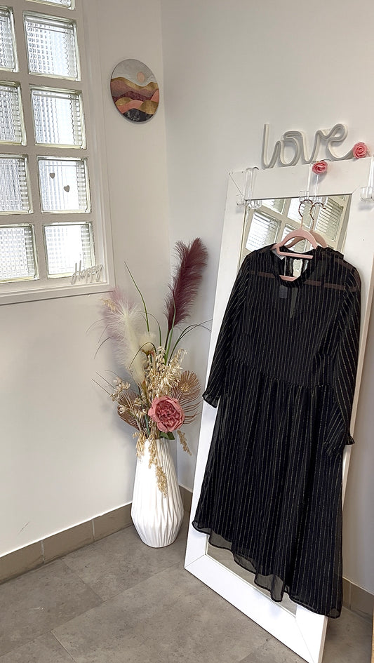 Robe noir rayé doré - Promod - 38
