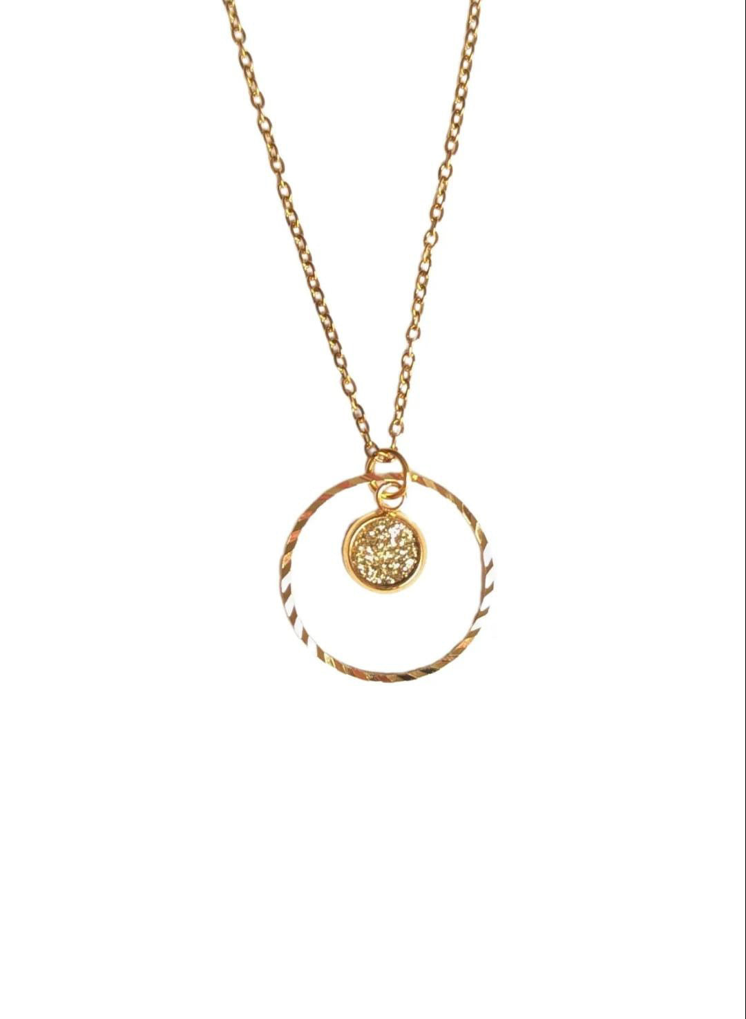 Bijoux Collier Création Jeanne&Jo Paillettes Or