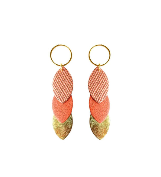 Bijoux Boucles d’oreilles Création Jeanne&Jo Saumon