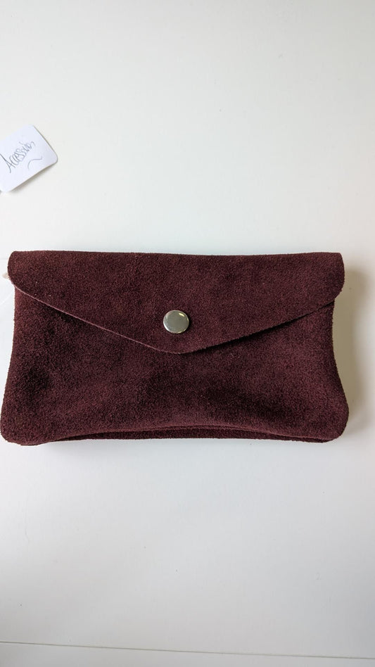 Porte-feuille cuir Bordeaux - Made in Italy - TU