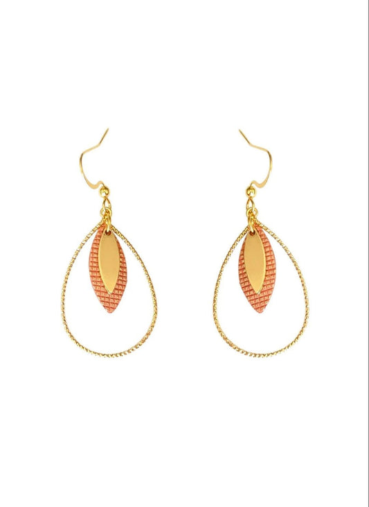 Bijoux Boucles d’oreilles Création Jeanne&Jo Saumon