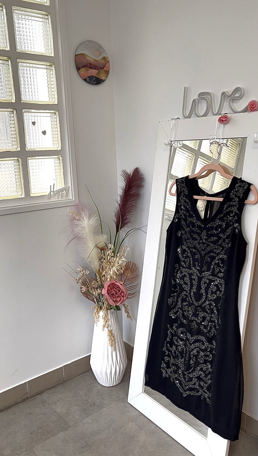 Robe sequins noir - Charlott’ - 40