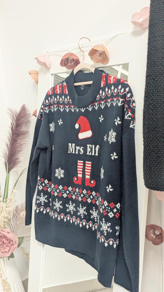 Pull de Noël marine - Kiabi - 38/40