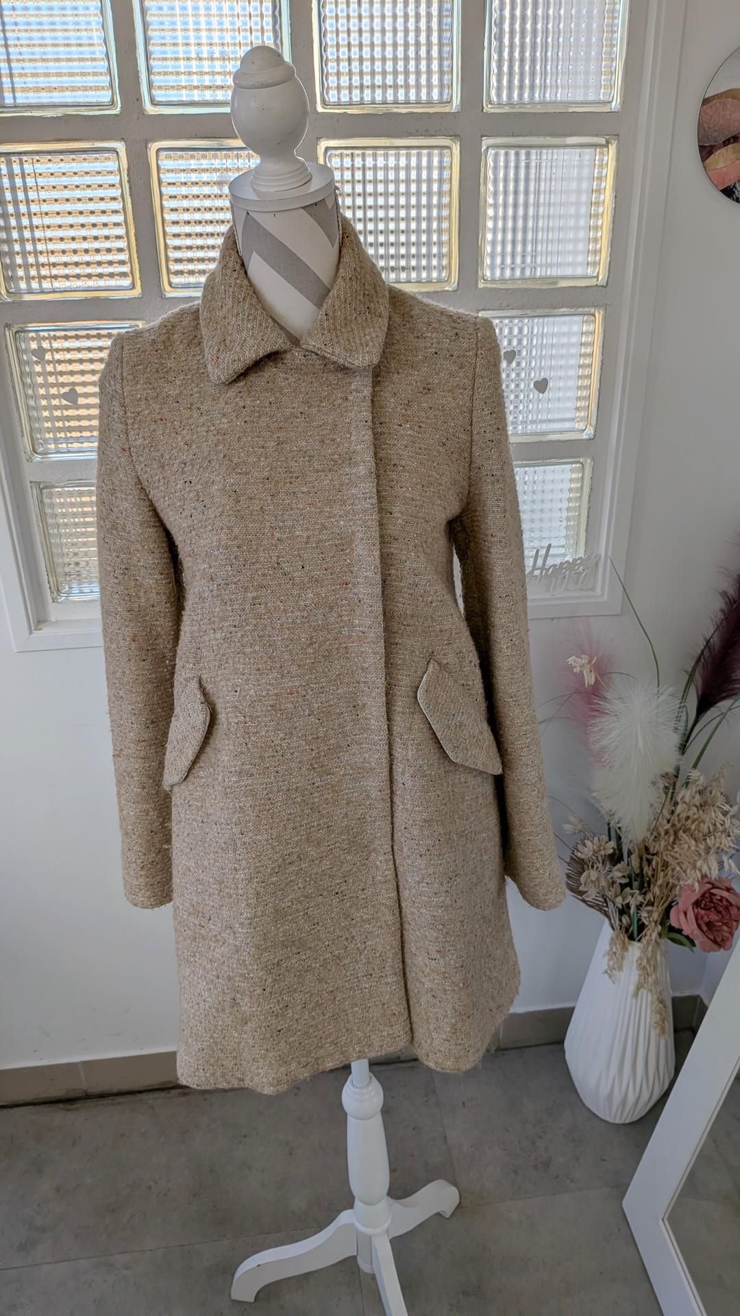 Manteau chaud beige nuancé - ZARA - 36