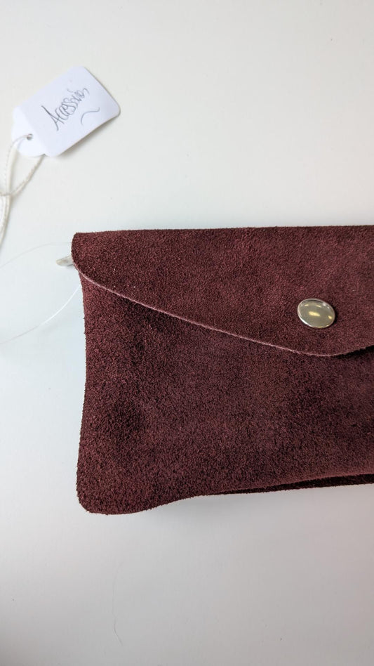 Porte-feuille cuir Bordeaux - Made in Italy - TU