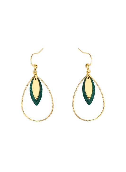 Bijoux Boucles d’oreilles Création Jeanne&Jo Vert Sapin