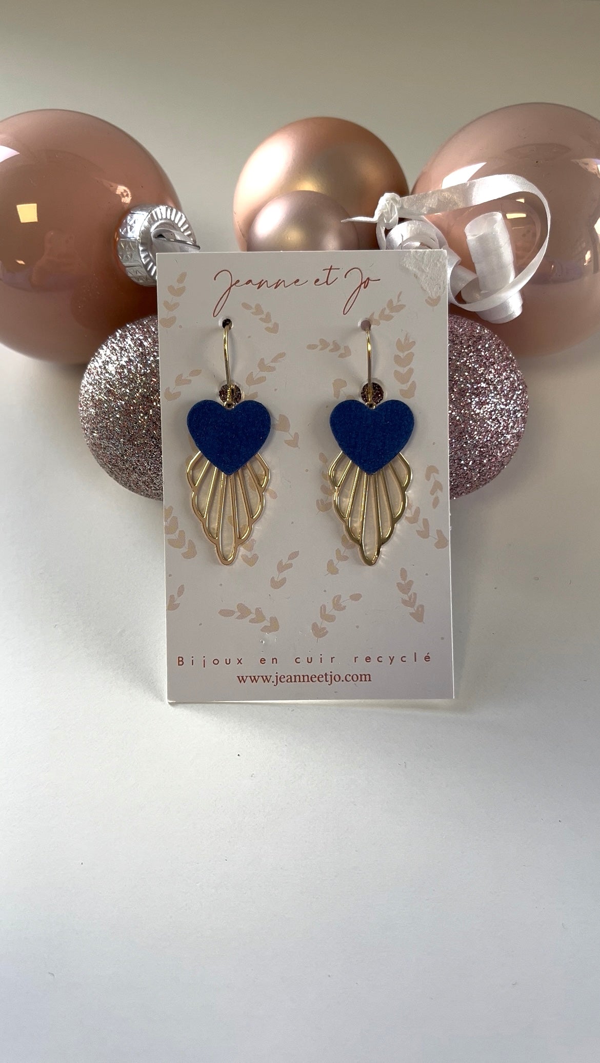 Bijoux Boucles d’oreilles Création Jeanne&Jo Bleu Denim