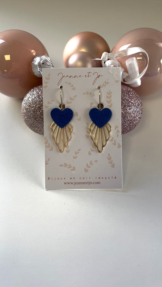 Bijoux Boucles d’oreilles Création Jeanne&Jo Bleu Denim