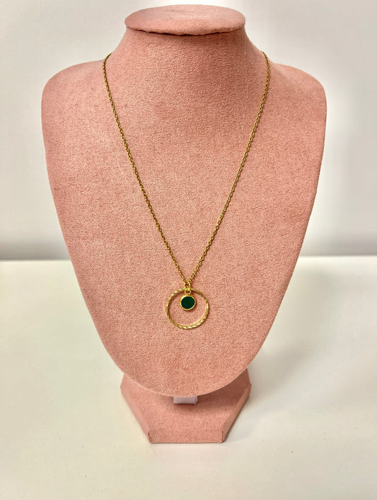 Bijoux Collier Création Jeanne&Jo vert sapin