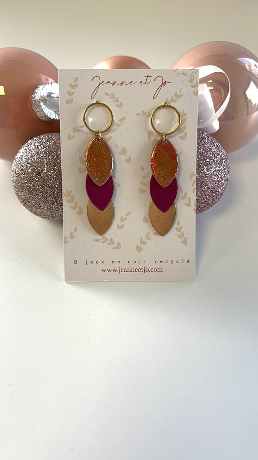 Bijoux Boucles d’oreilles Création Jeanne&Jo Caméléon et Violine