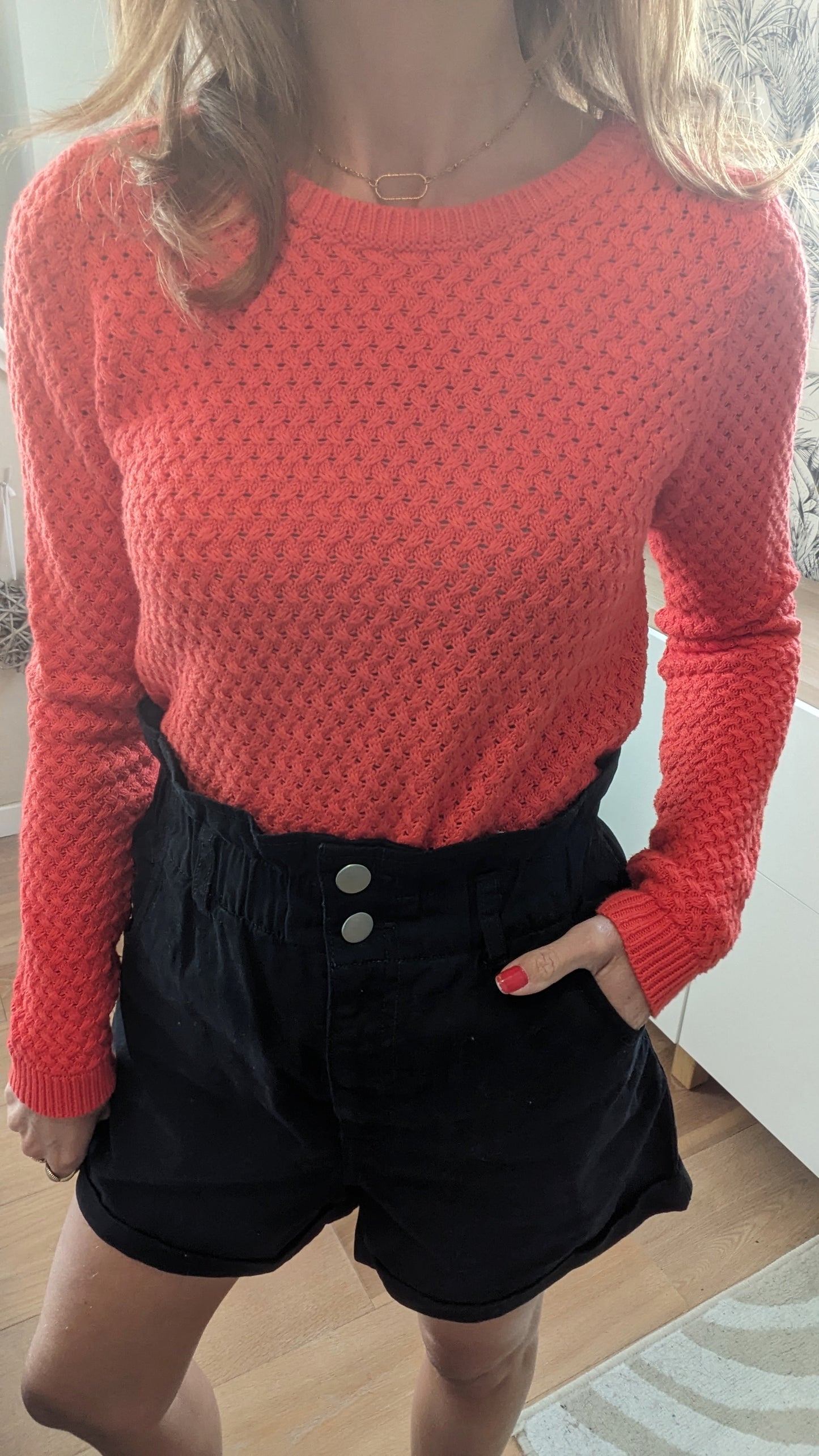 Short noir smoké - H&M - 34