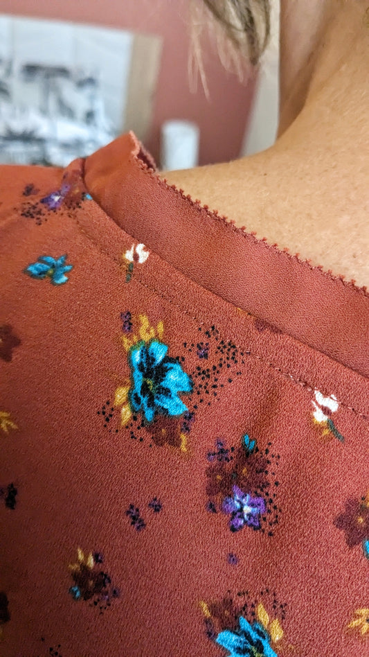 Robe rouille fleurie - Promod - 36