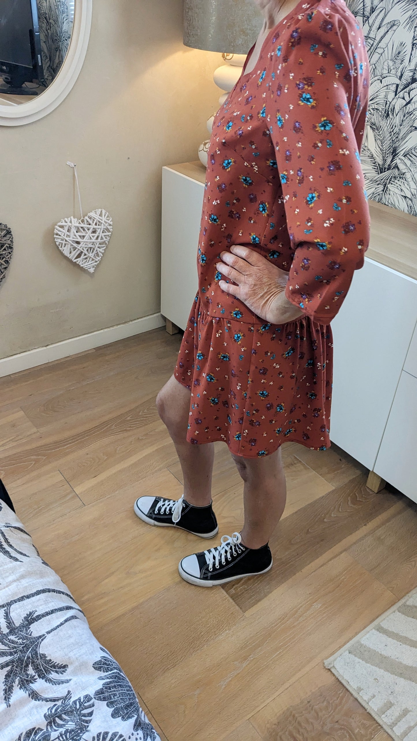 Robe rouille fleurie - Promod - 36