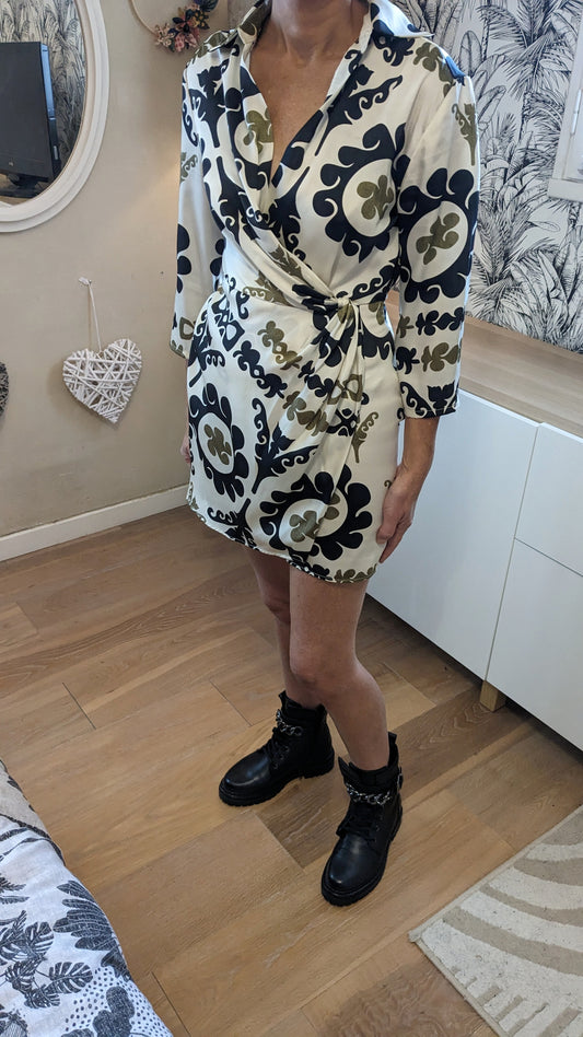 Neuf Robe satinée croisée - Mango - 36