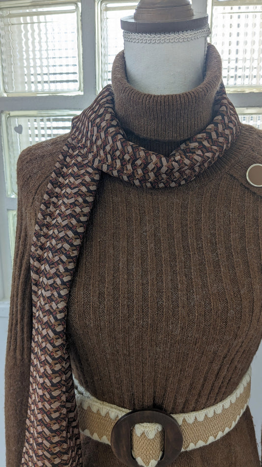 Foulard Camel crème graphique - Création Sab'bobine - TU