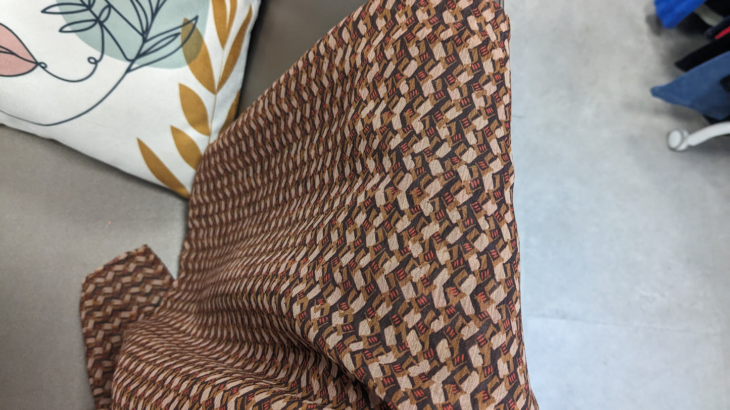 Foulard Camel crème graphique - Création Sab'bobine - TU
