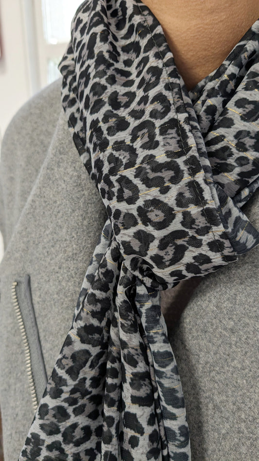 Foulard savane gris - Création Sab'bobine - TU