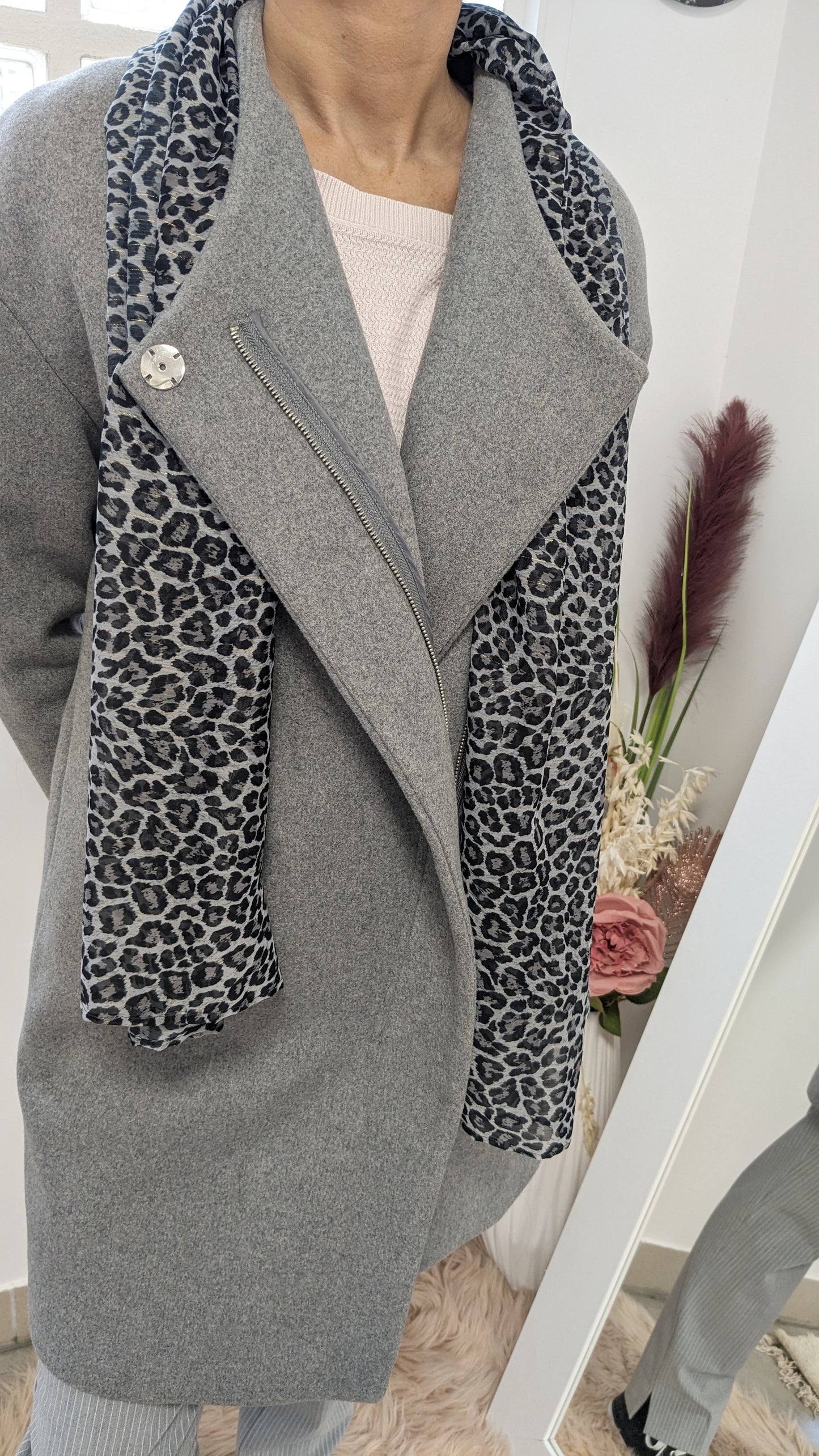 Foulard savane gris - Création Sab'bobine - TU