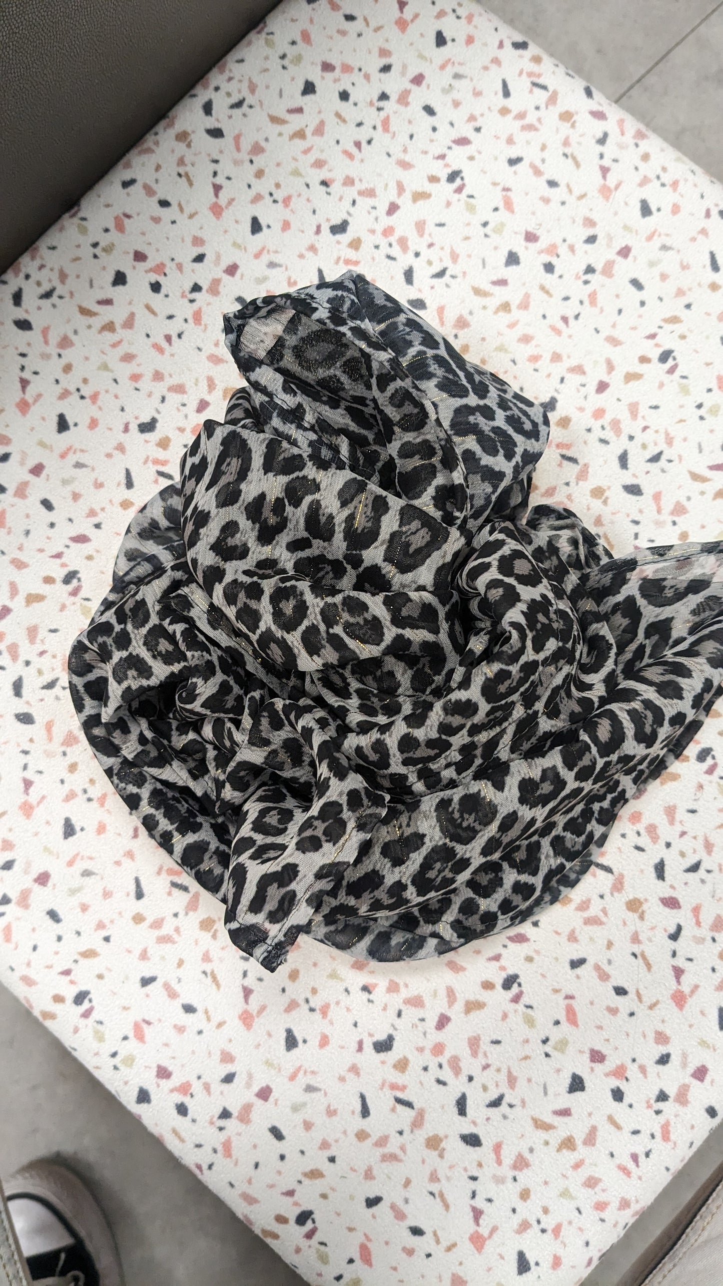 Foulard savane gris - Création Sab'bobine - TU