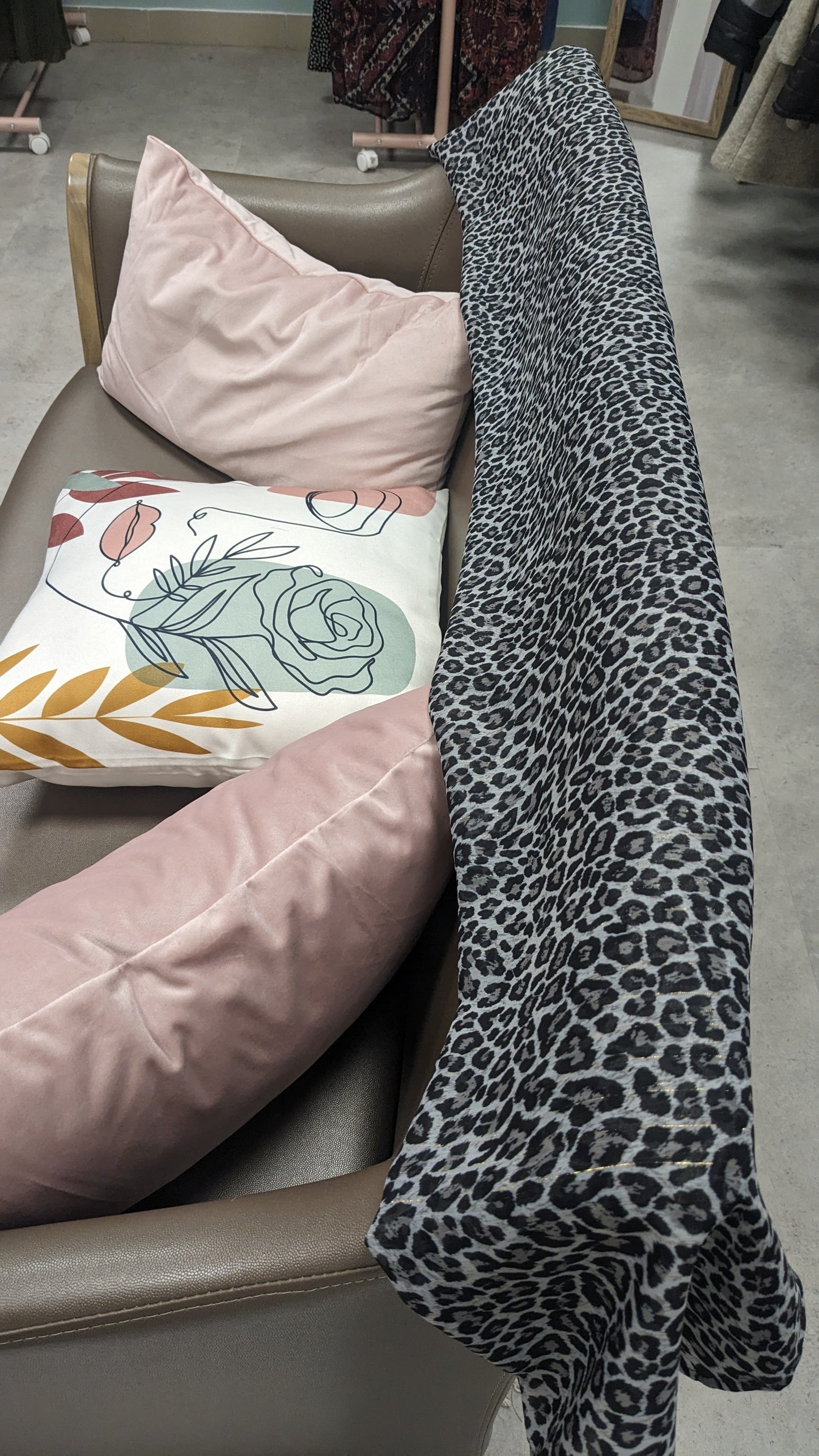 Foulard savane gris - Création Sab'bobine - TU