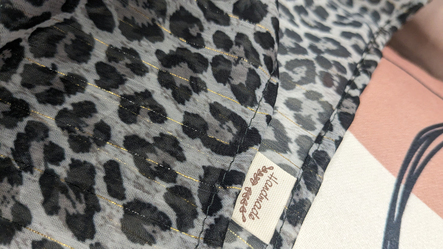 Foulard savane gris - Création Sab'bobine - TU