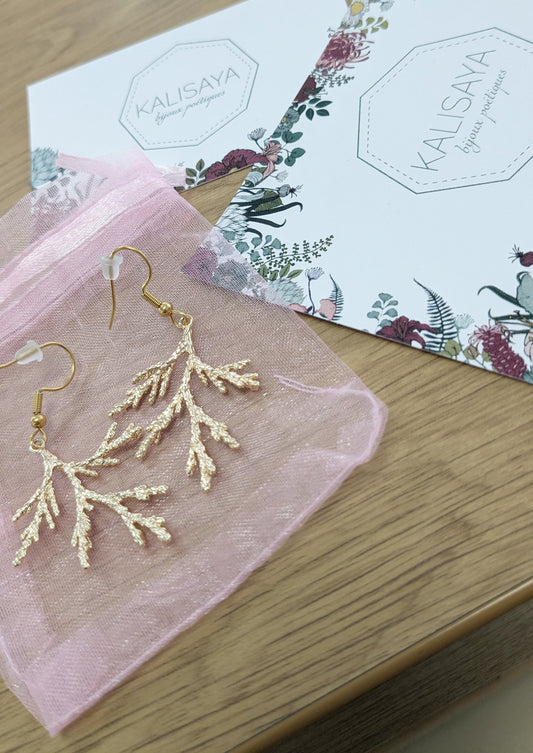 Bijoux Boucles d'oreilles thuyas - Création nantaise Kalisaya - TU