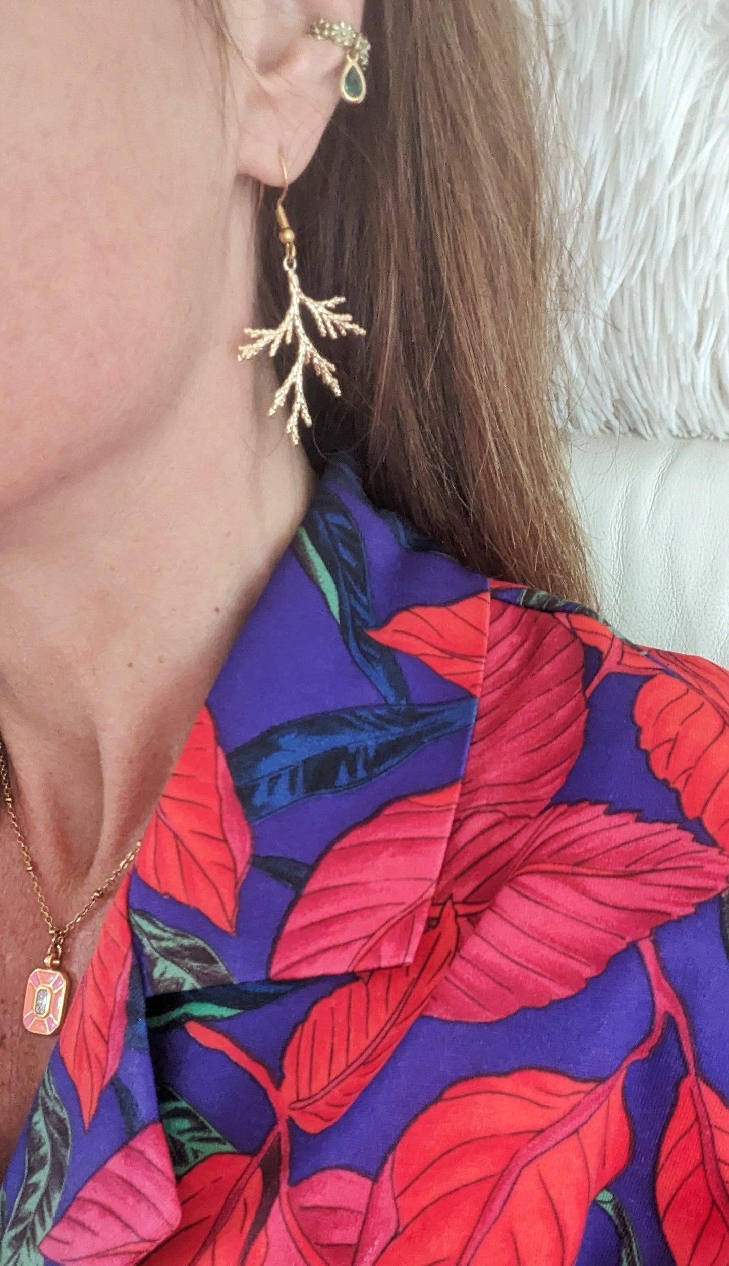 Bijoux Bague d' oreille argent bleu gris - Création nantaise Kalisaya - TU