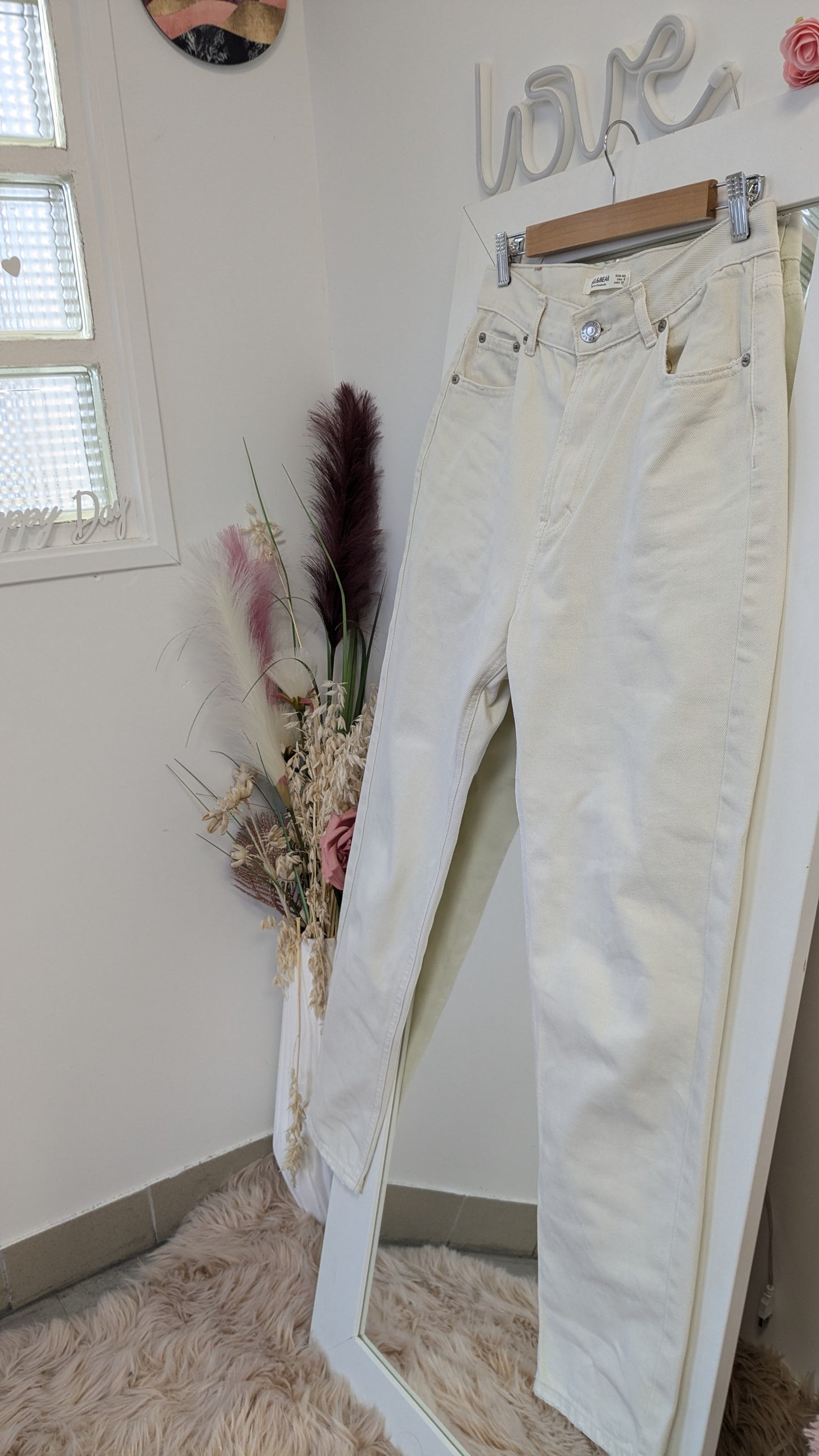 Jeans mom crème - Pull & Bear - 40