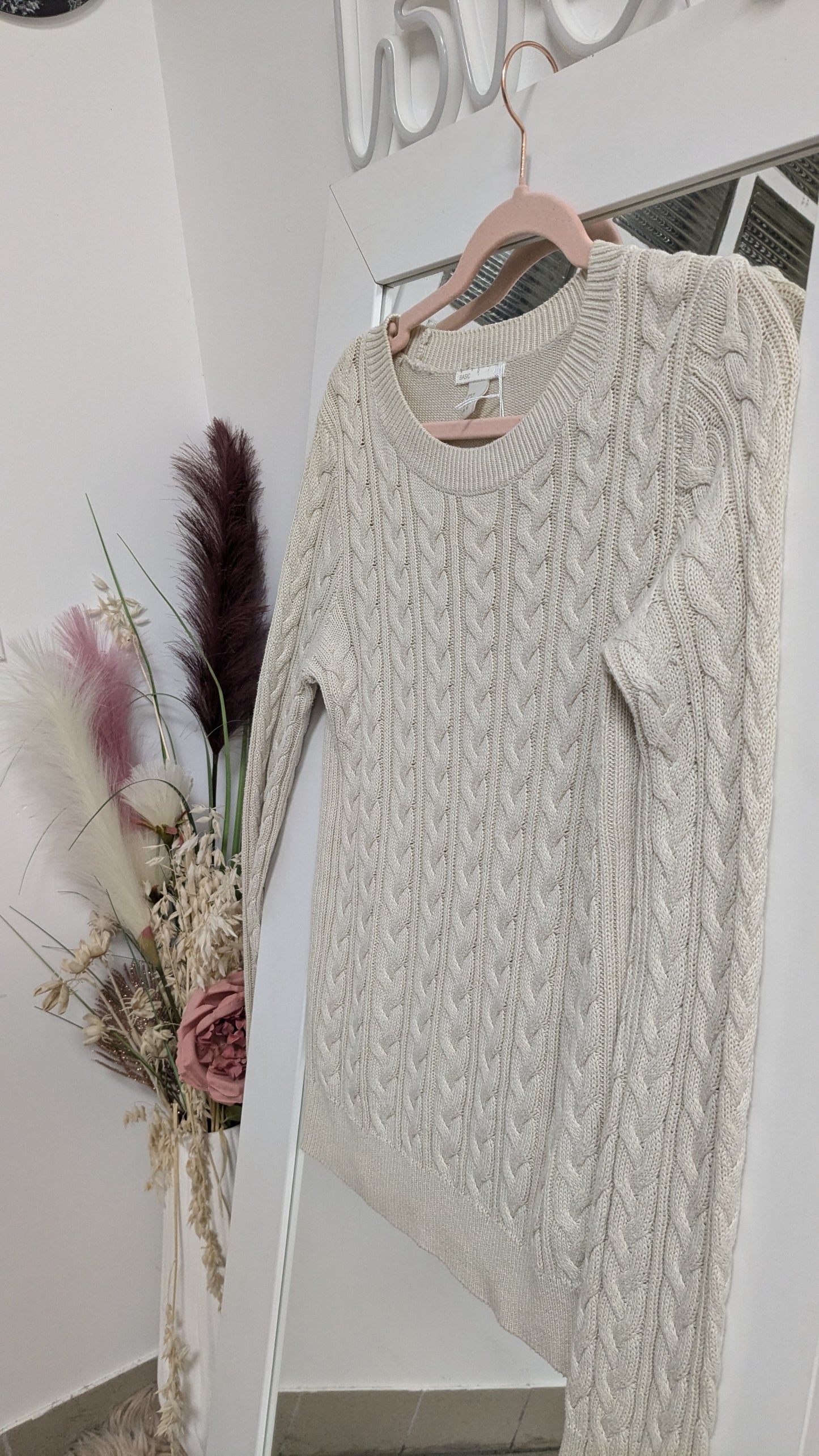 Pull beige torsades - H&M - 34/36