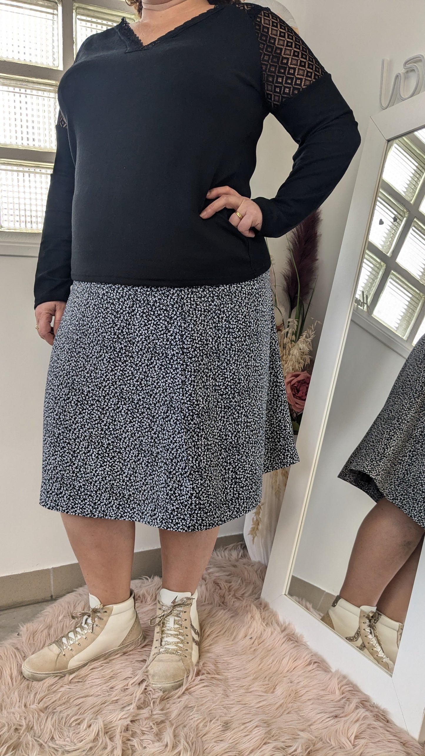 Jupe midi fleurie - Boutique indépendante - 46