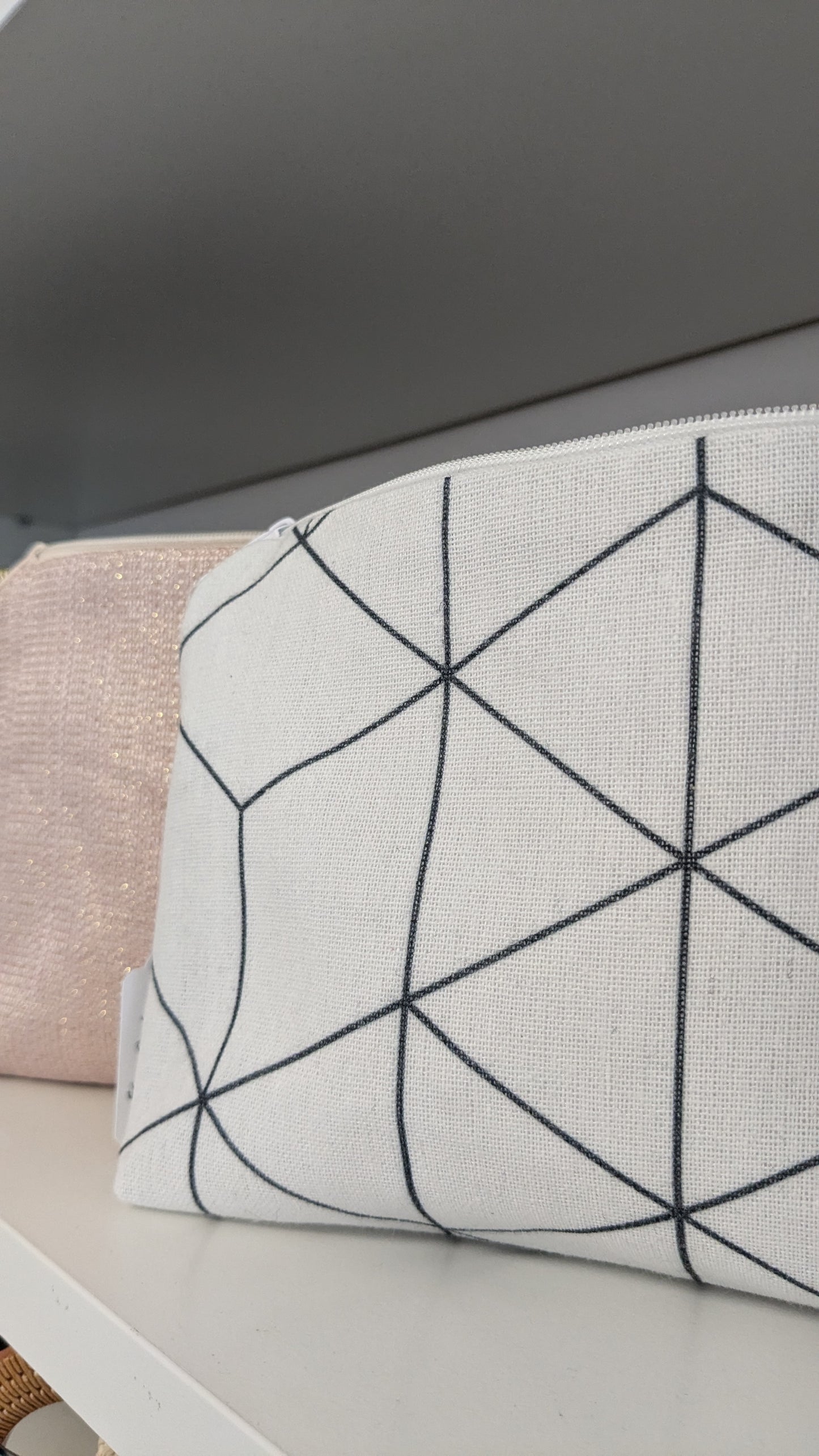 Pochette thème feuillage gris doré - Création Sab'bobine - TU