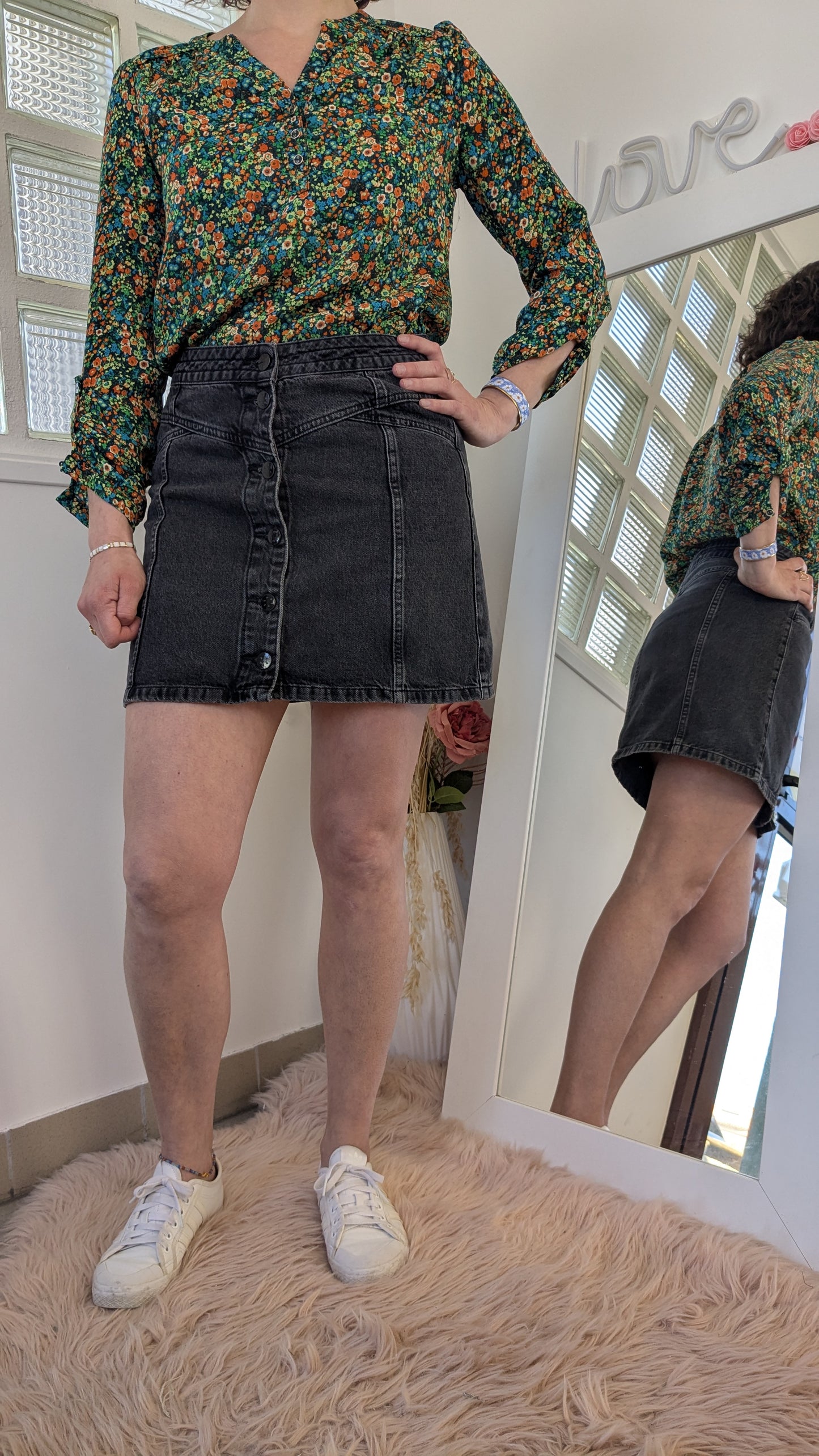 Jupe jeans noir gris - 38