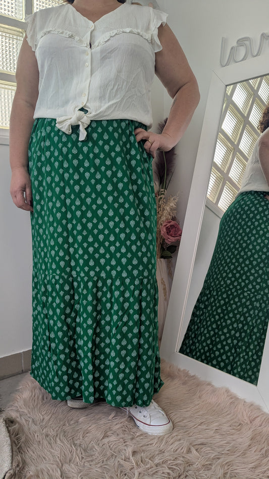 Jupe longue verte - Boutique indépendante - 46