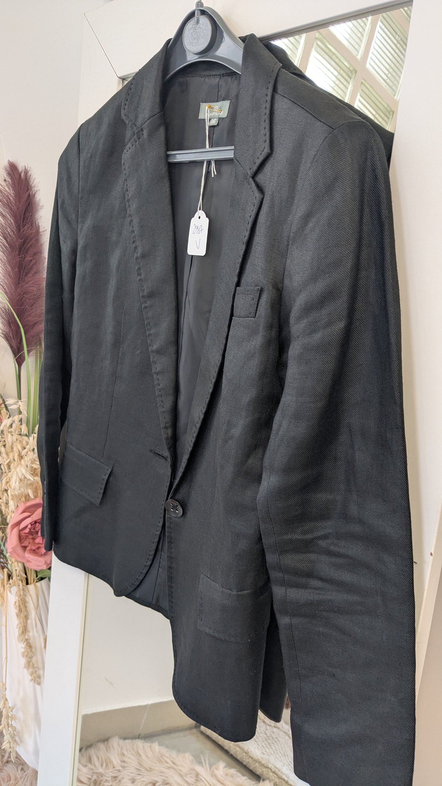 Blazer lin noir - Nafnaf - 36