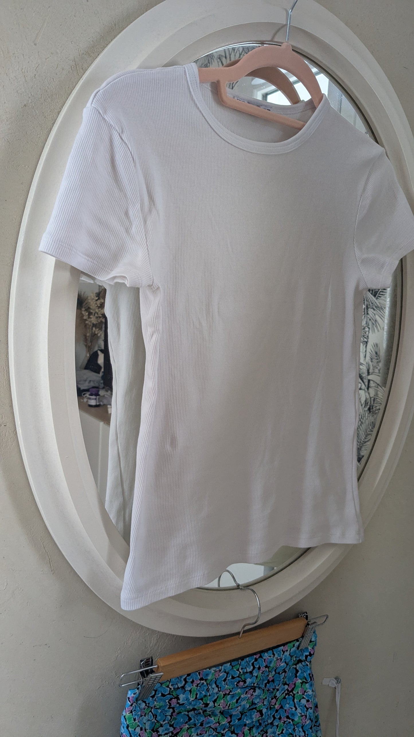 T-shirt blanc cotelé - Zara - 34/36