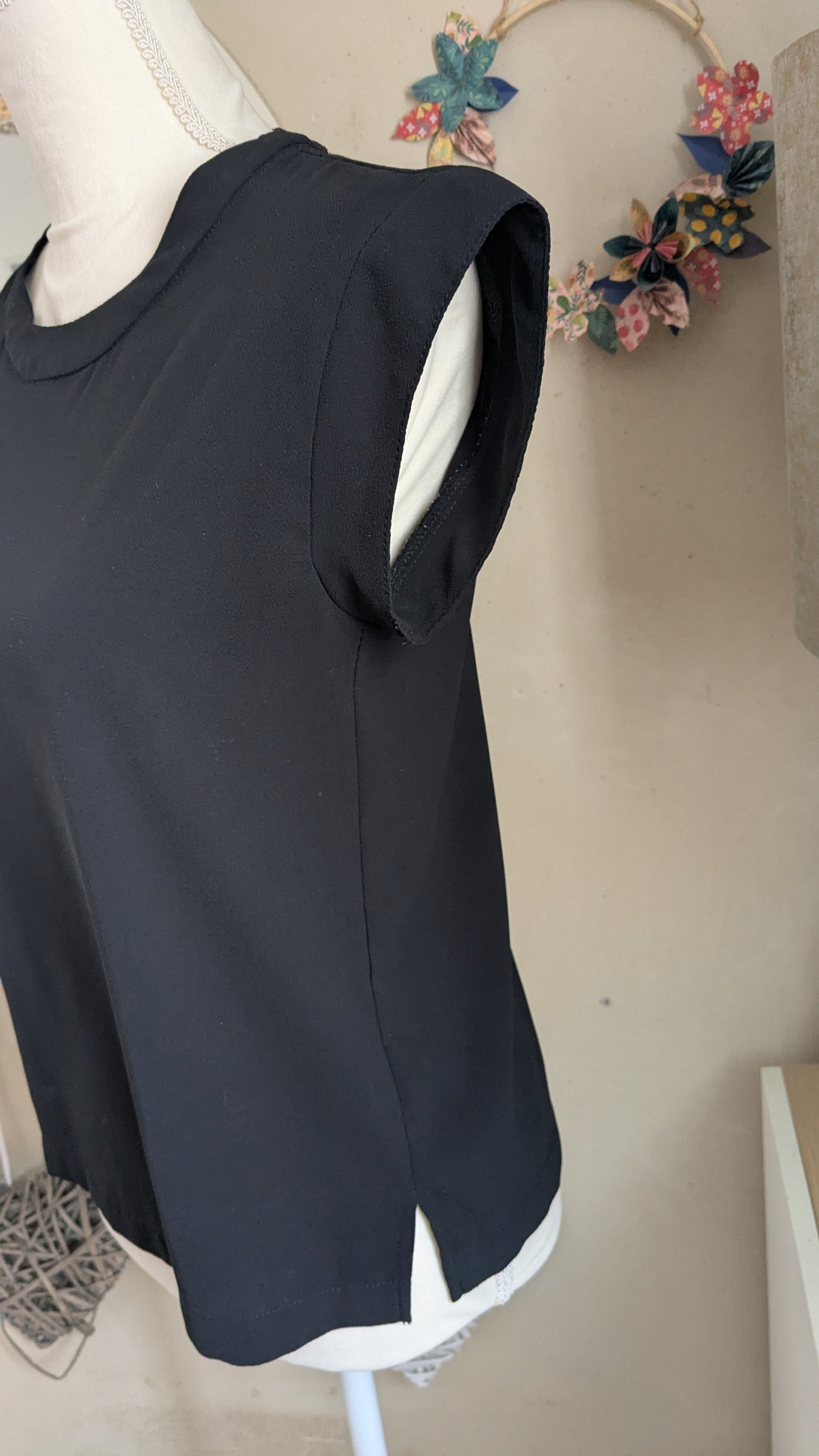 Blouse noir structurée - Zara - 34