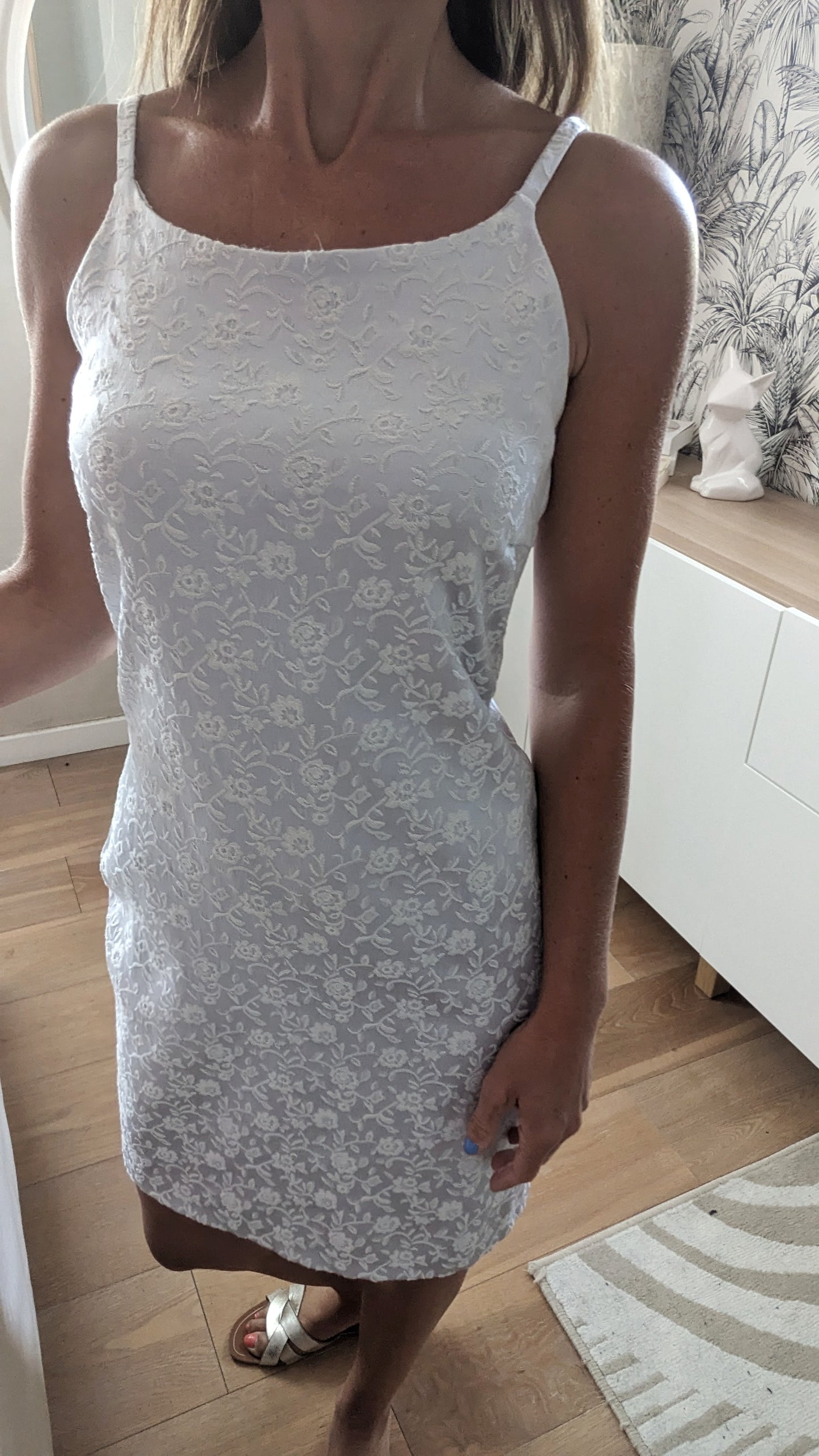 Robe grise fleurie - Kiabi - 36/38