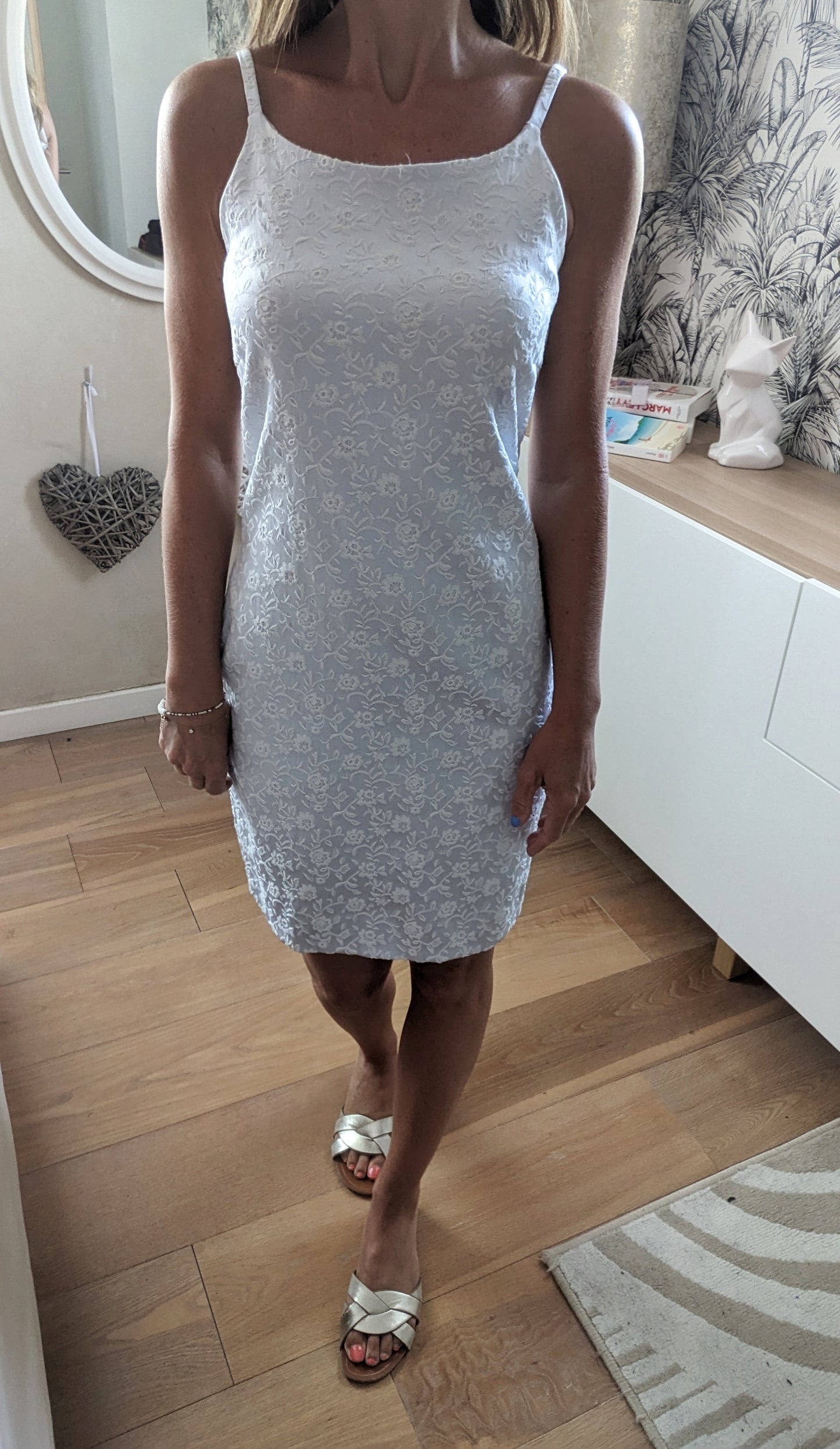 Robe grise fleurie - Kiabi - 36/38