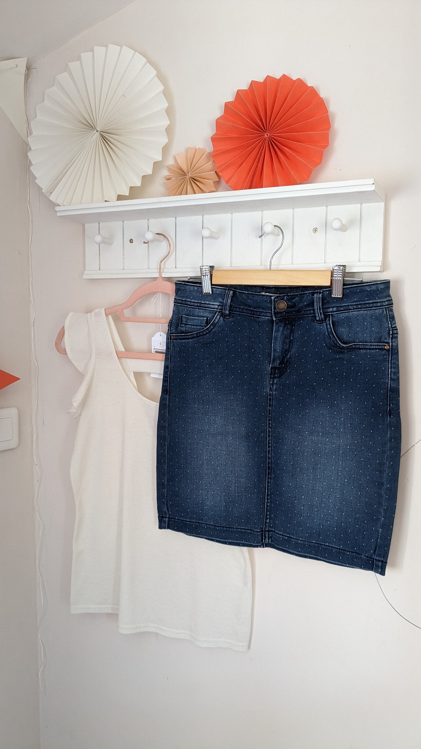 Jupe jeans pois - Camaieu - 36