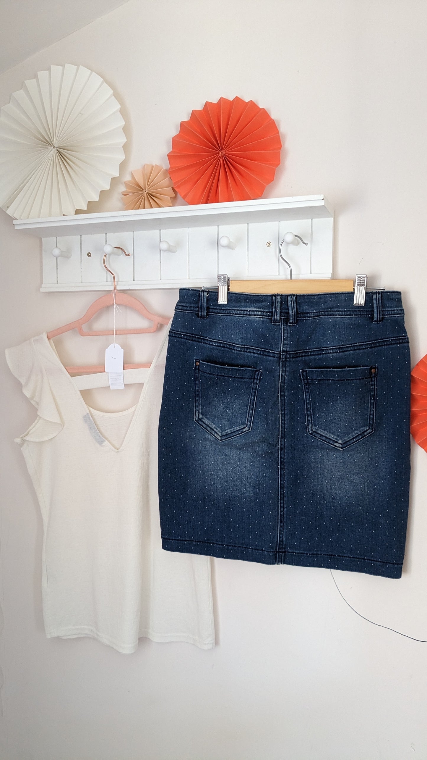 Jupe jeans pois - Camaieu - 36