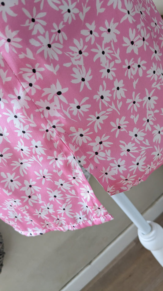 Jupe fleurie rose - Bershka - 38