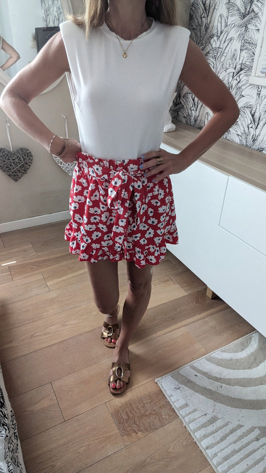 Short souple fleuri - Made in Italy - 36