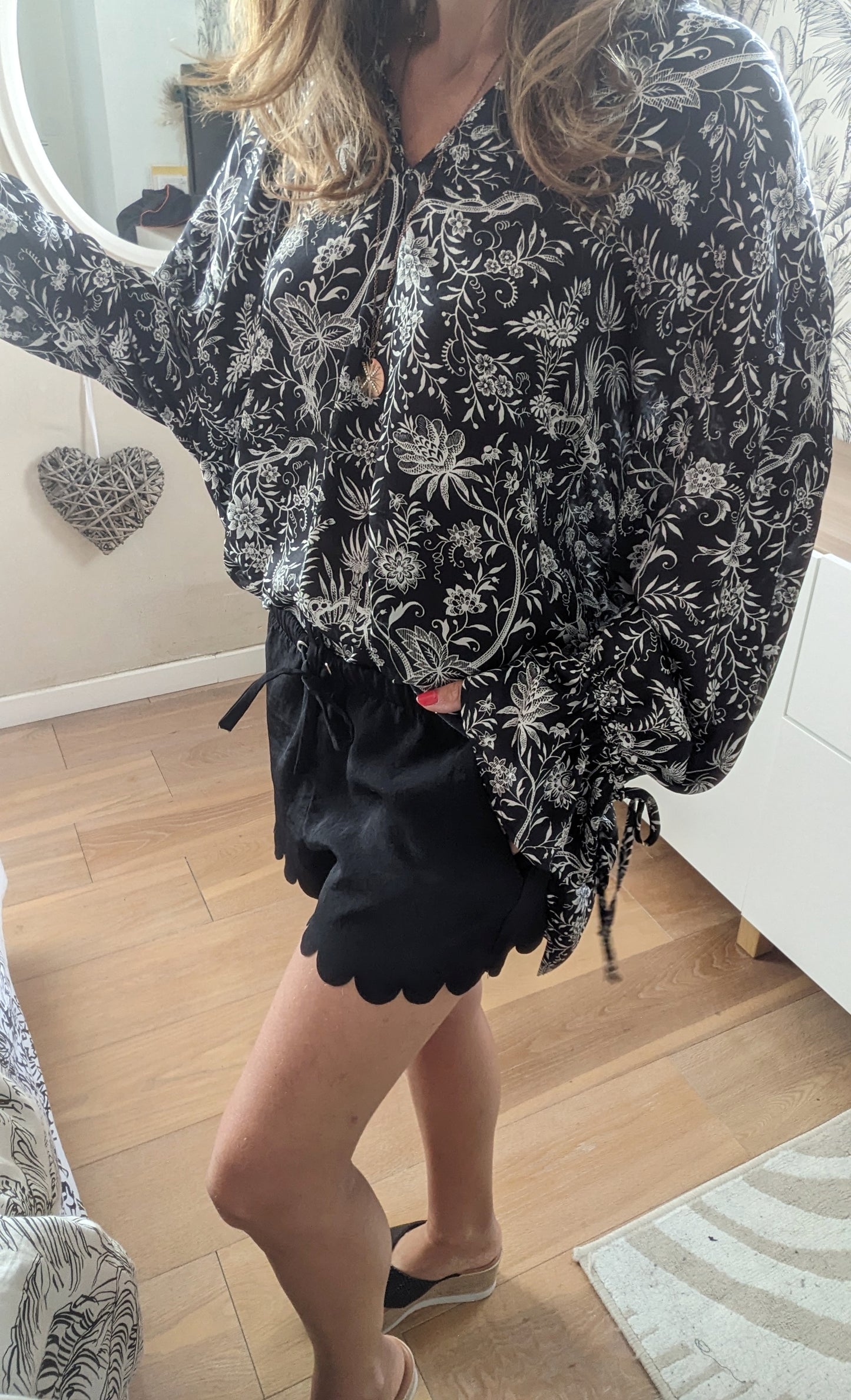 Short souple festonné - H&M - 36