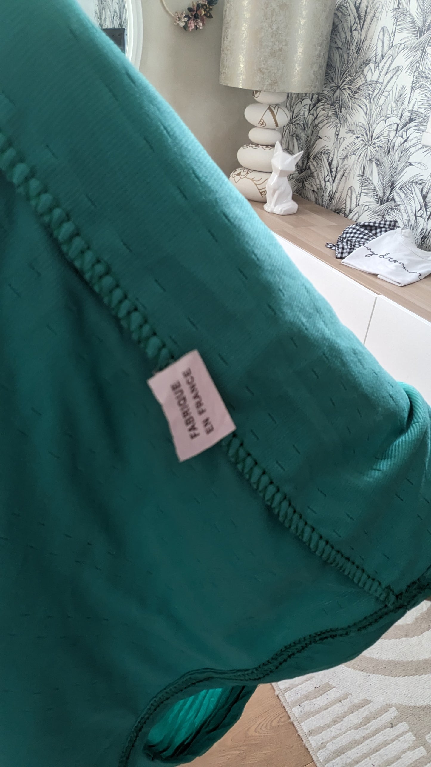 Robe menthe bustier vagues - Made in France - 34/36