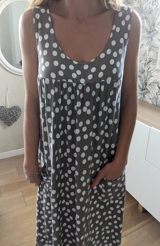 Robe longue midi à pois - Boutique indépendante - 40